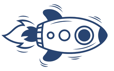 Foguete animado voando